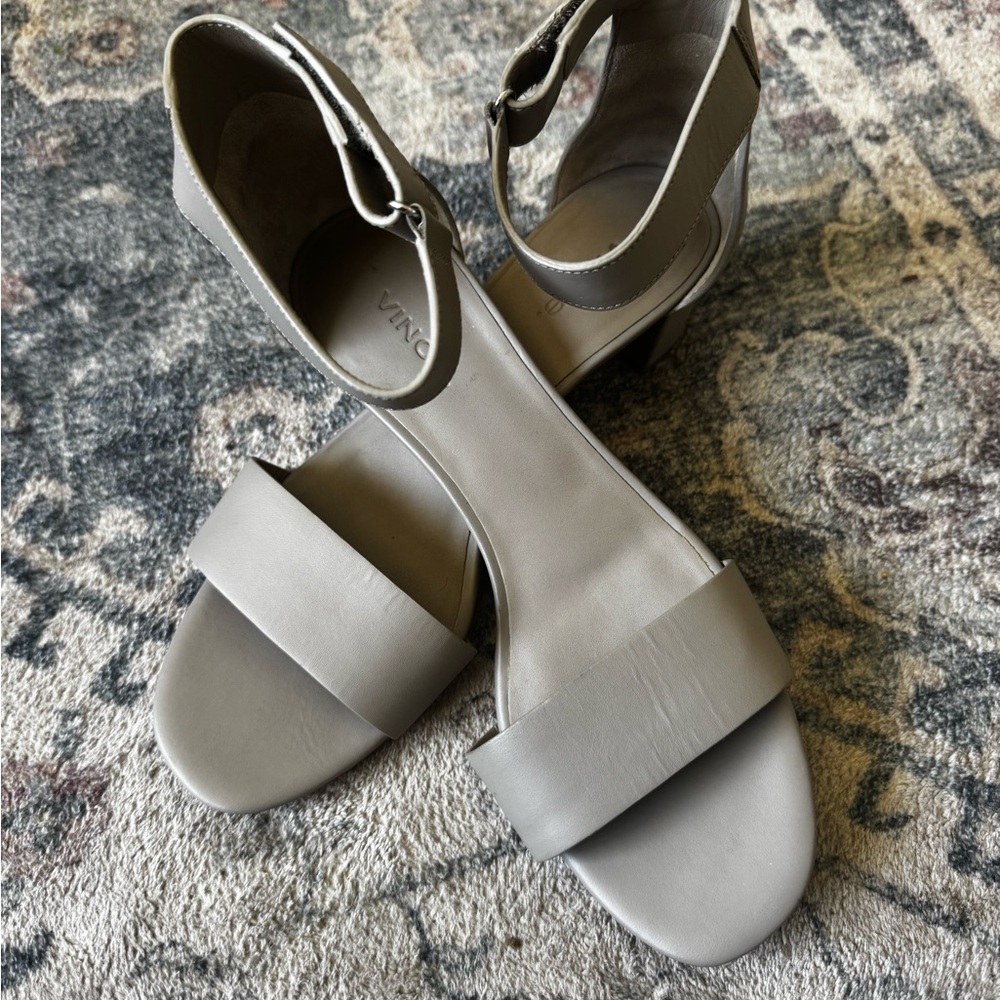 Vince Rita Black Leather City Sandal ankle strap size 7.5